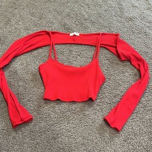 Red crop top